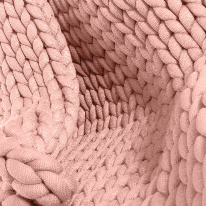 Vektpledd for Voksne - Grovstrikket Støvete Rosa 04