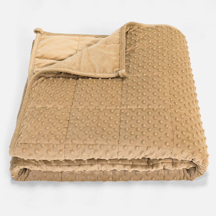 Vektpledd for Voksne - Minky Dot Krem / Mink 01