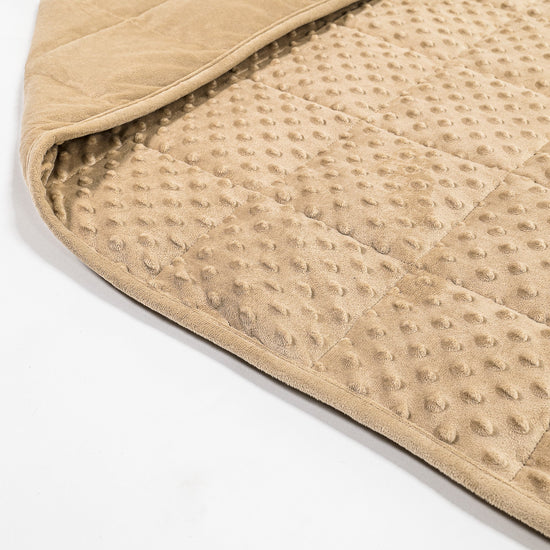 Vektpledd for Voksne - Minky Dot Krem / Mink 02