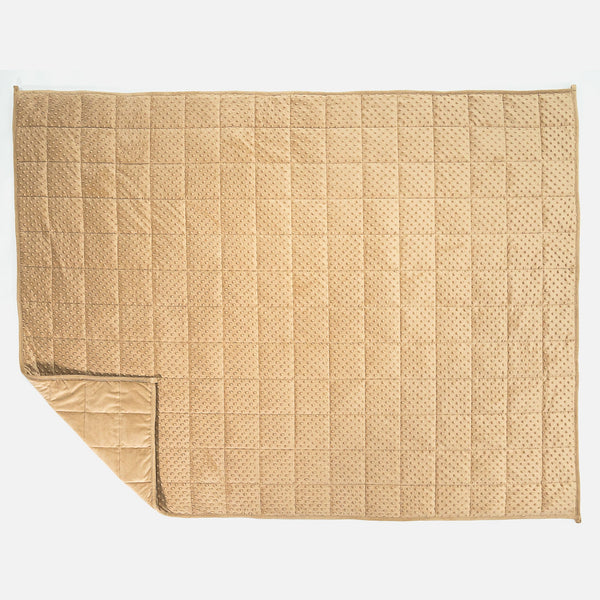 Vektpledd for Voksne - Minky Dot Krem / Mink 01